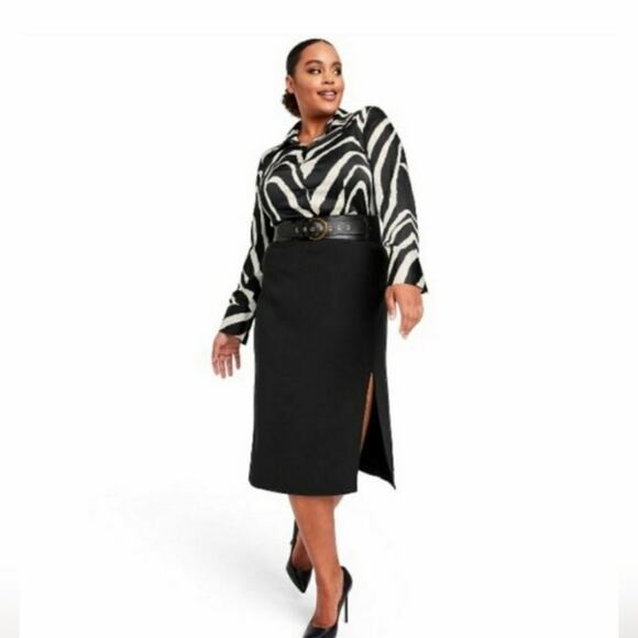 NWT  Skirt Sergio Hudson x Target Women's High-Waist Slited Pencil Skirt-1X - Picture 1 of 10
